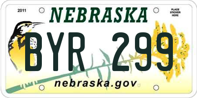 NE license plate BYR299