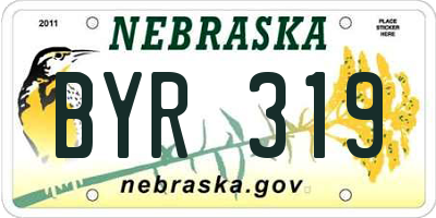 NE license plate BYR319