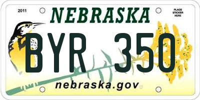 NE license plate BYR350