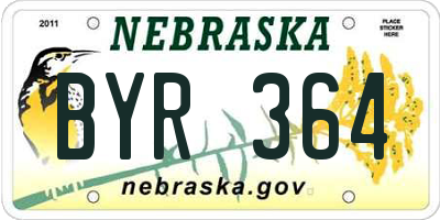 NE license plate BYR364