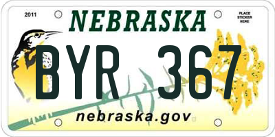 NE license plate BYR367