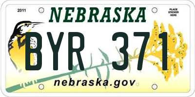 NE license plate BYR371