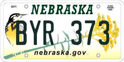 NE license plate BYR373