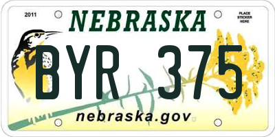 NE license plate BYR375