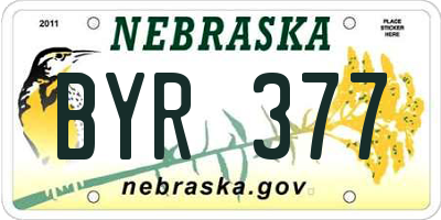 NE license plate BYR377