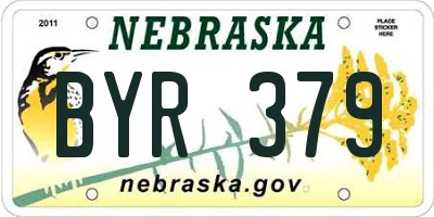 NE license plate BYR379