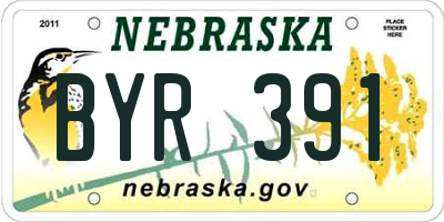 NE license plate BYR391