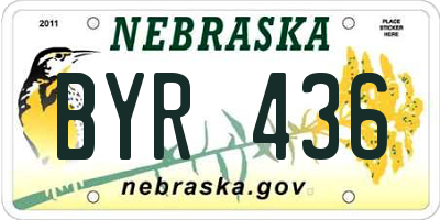 NE license plate BYR436