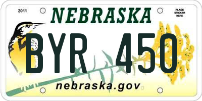NE license plate BYR450