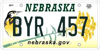 NE license plate BYR457
