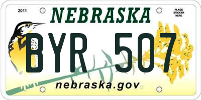 NE license plate BYR507