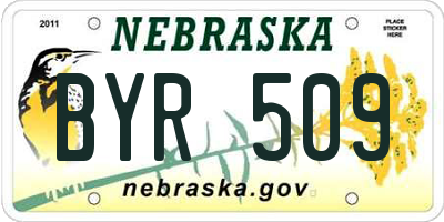 NE license plate BYR509