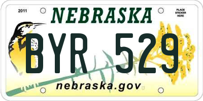 NE license plate BYR529