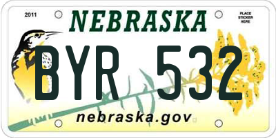 NE license plate BYR532