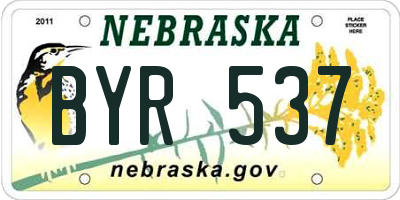 NE license plate BYR537