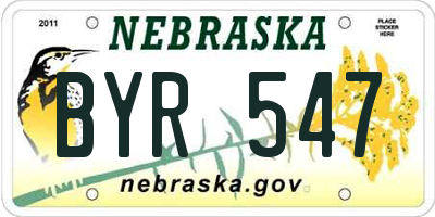 NE license plate BYR547