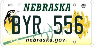NE license plate BYR556