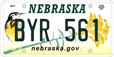 NE license plate BYR561
