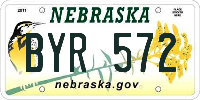 NE license plate BYR572