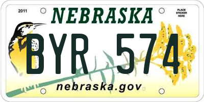 NE license plate BYR574