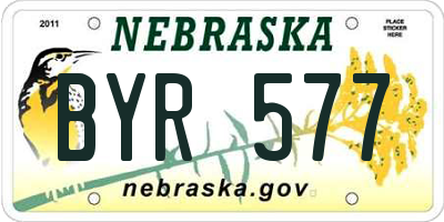 NE license plate BYR577