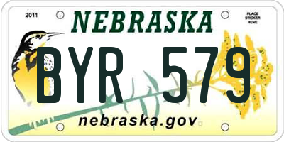 NE license plate BYR579