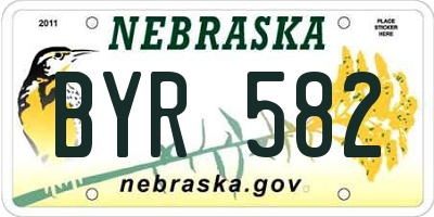 NE license plate BYR582