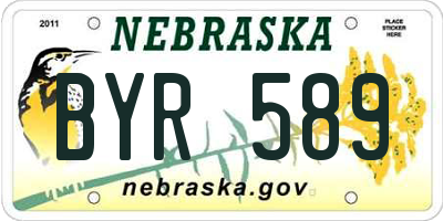 NE license plate BYR589