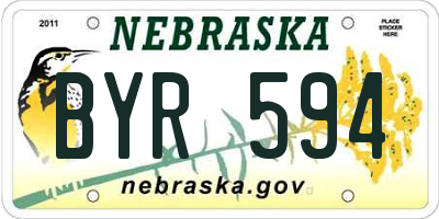 NE license plate BYR594