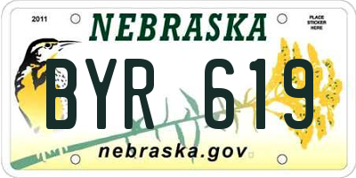 NE license plate BYR619