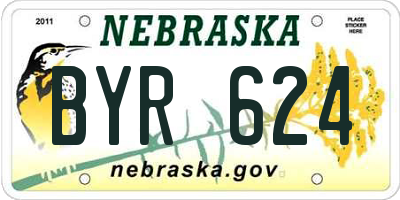 NE license plate BYR624