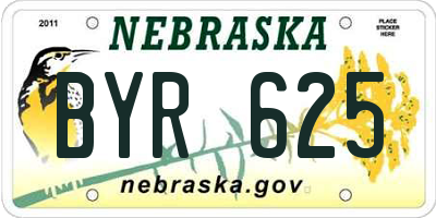 NE license plate BYR625