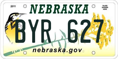 NE license plate BYR627