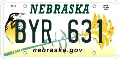 NE license plate BYR631