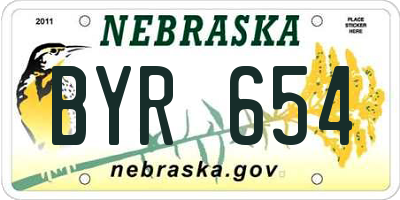 NE license plate BYR654