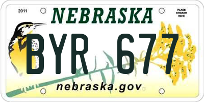 NE license plate BYR677