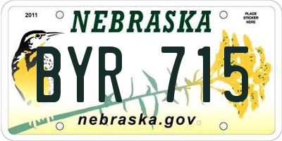 NE license plate BYR715