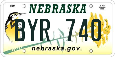 NE license plate BYR740