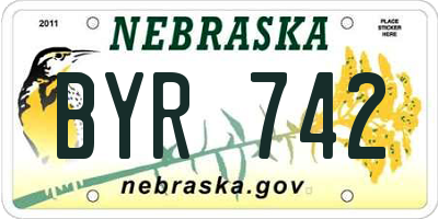 NE license plate BYR742