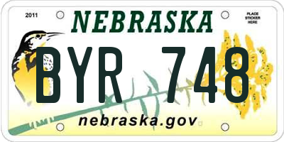 NE license plate BYR748