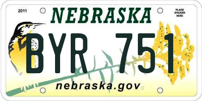 NE license plate BYR751
