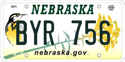 NE license plate BYR756