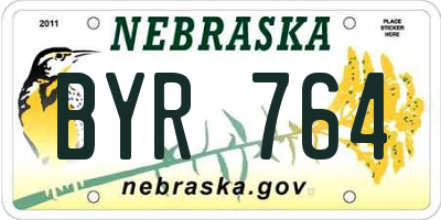 NE license plate BYR764