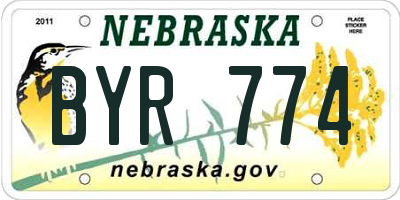NE license plate BYR774
