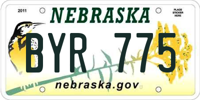 NE license plate BYR775