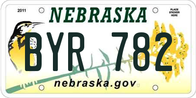 NE license plate BYR782