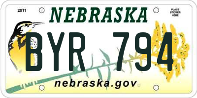 NE license plate BYR794