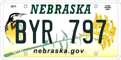 NE license plate BYR797
