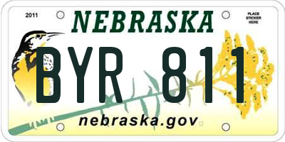 NE license plate BYR811