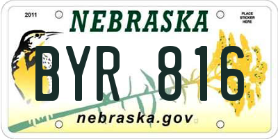 NE license plate BYR816